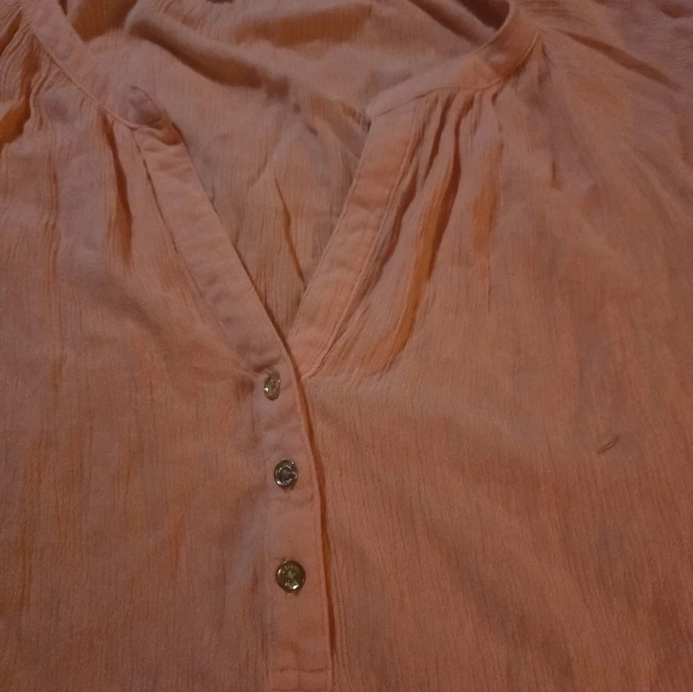 Michael Kors Coral Short-Sleeve Henley Blouse